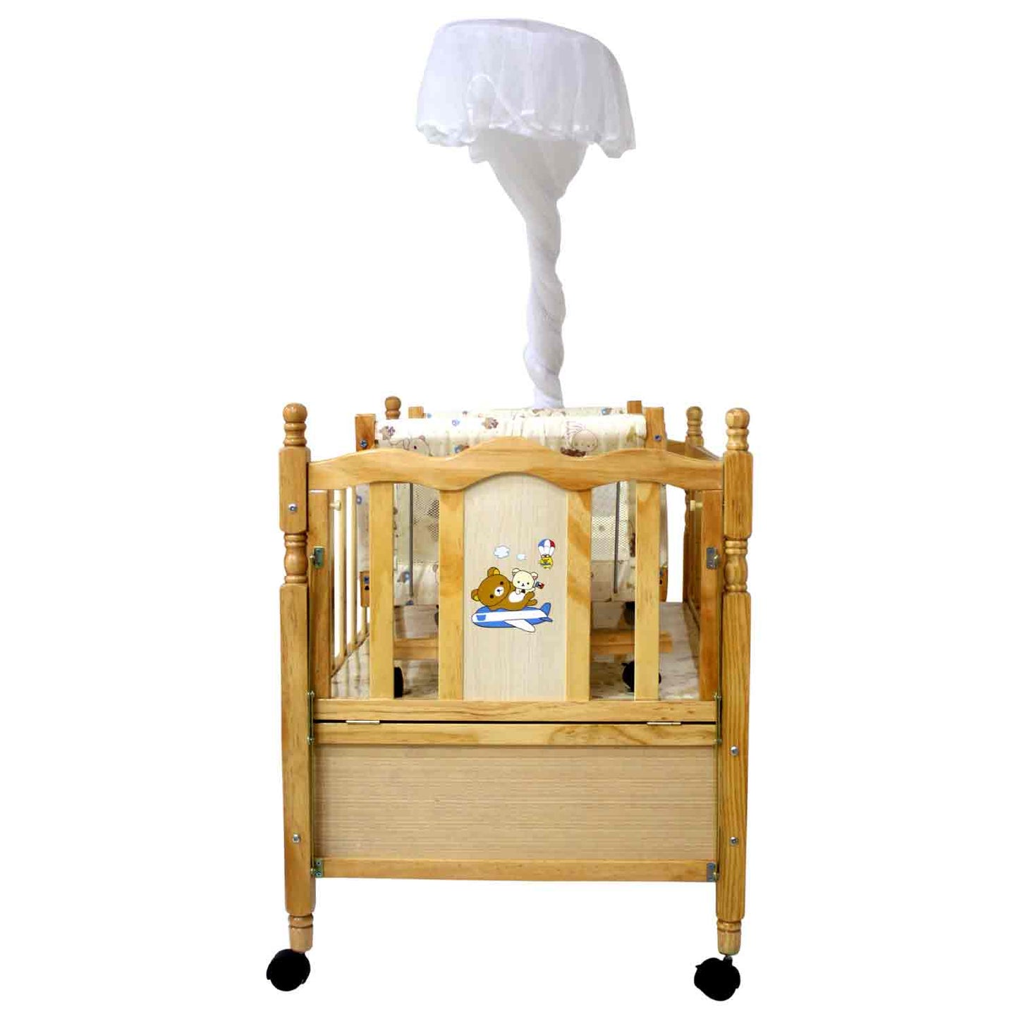 Baby Deluxe Wooden Cot(Without Packing)